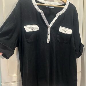 Karen Scott Black and White Women’s Shirt
